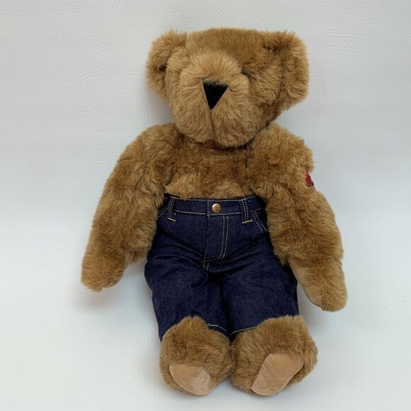 The Vermont Teddy Bear Company Plush Stuffed Animal Brown Arm Tattoo Love - Picture 1 of 7